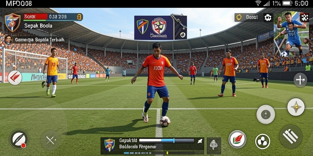 Tangkapan layar MPO08 yang menampilkan pertandingan sepak bola yang mendebarkan.