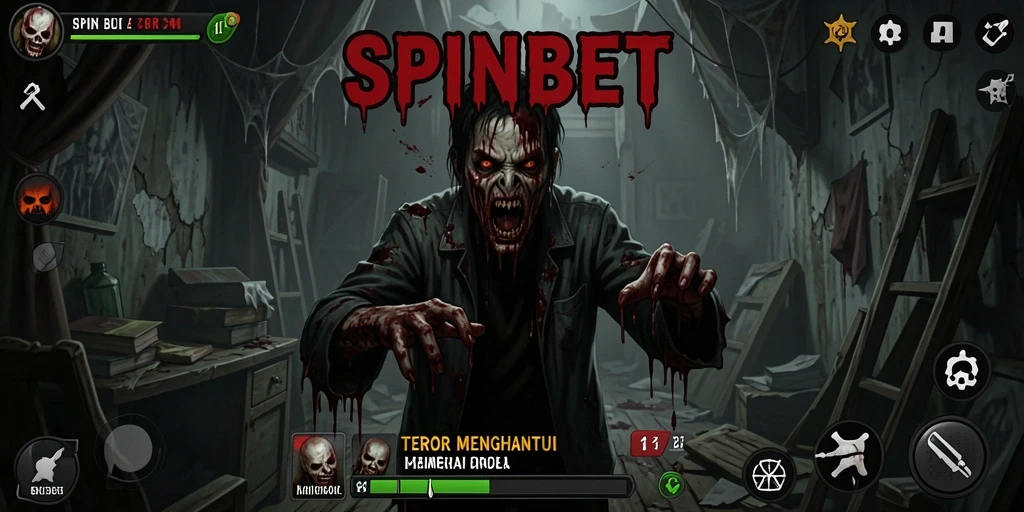 Screenshot gameplay SPINBET dengan suasana Horror yang menegangkan.