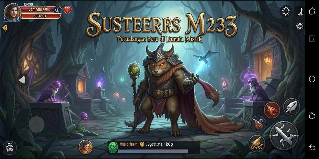 Screenshot gameplay SUSTER123 menunjukkan karakter menjelajahi dunia mistik.